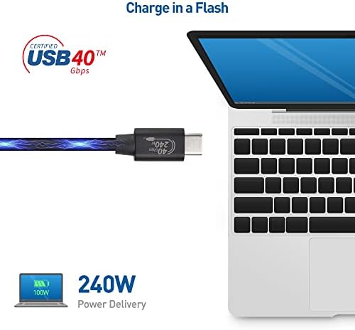 ענייני כבלים [USB-IF מוסמך] 40 ג'יגה-ביט לשנייה USB 4 כבל 3.3 רגל עם טעינה של 8K וידאו ו- 240W,